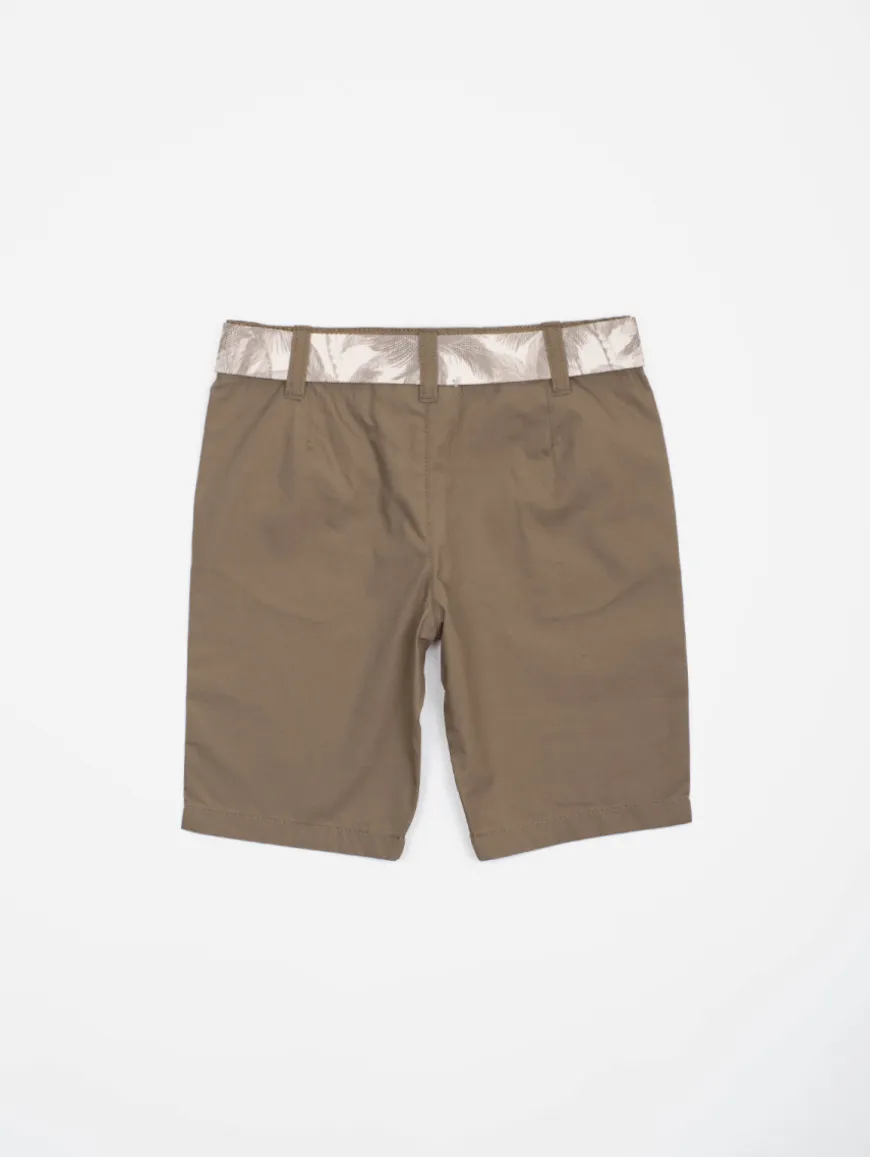 Bermuda ceinture imprimé palmiers