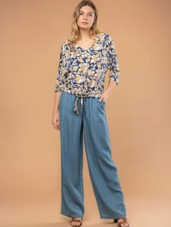 Blouse fleurie bas noué