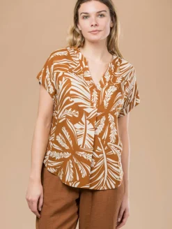 Blouse imprimé feuillage