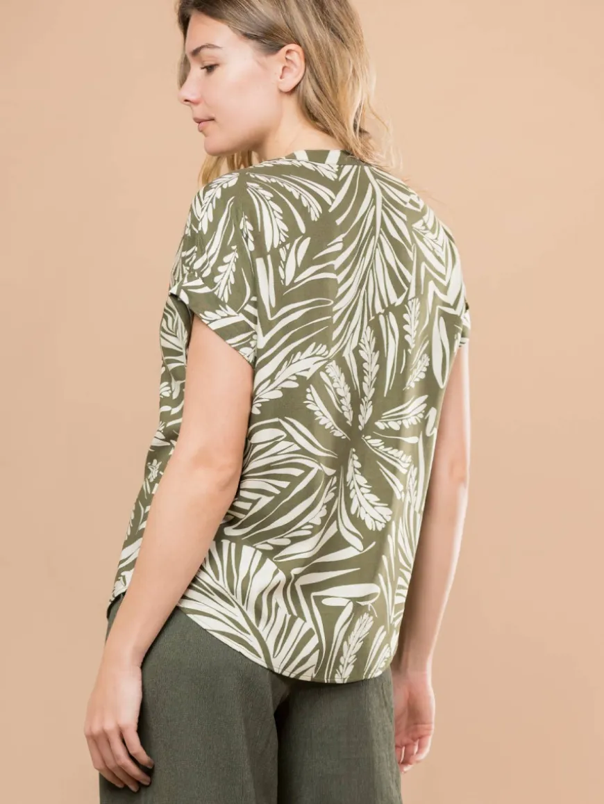 Blouse imprimé feuillage