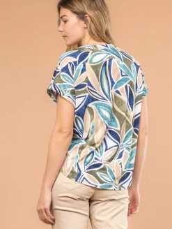 Blouse imprimé feuillage