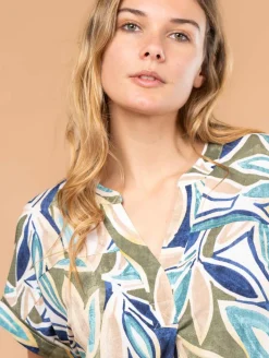 Blouse imprimé feuillage