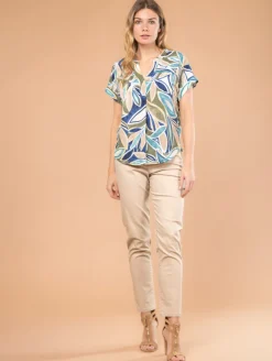 Blouse imprimé feuillage