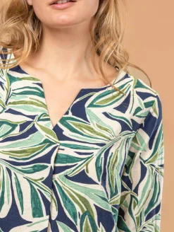 Blouse imprimé feuillage