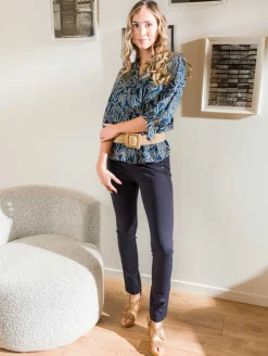 Blouse imprimé feuilles fantaisie