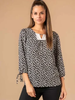 Blouse imprimé liberty col dentelle