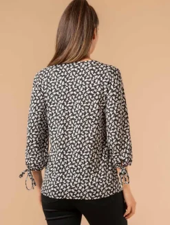 Blouse imprimé liberty col dentelle