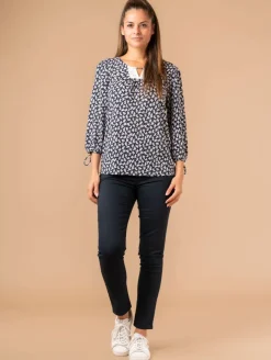 Blouse imprimé liberty col dentelle
