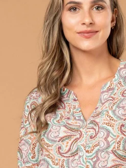 Chemise imprimé cachemire galons