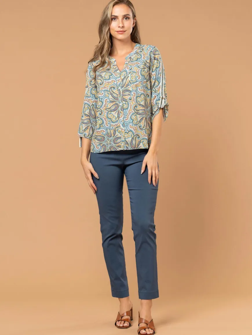 Chemise imprimé cachemire galons