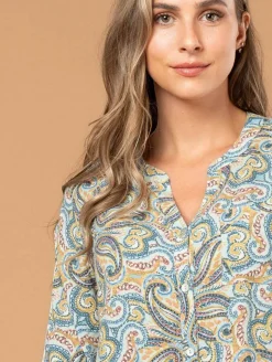 Chemise imprimé cachemire galons