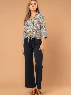 Chemise imprimé feuillage bas noué