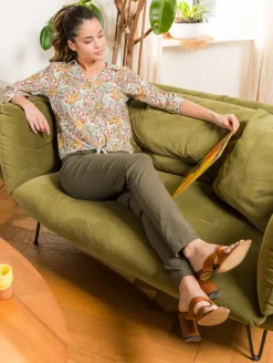Chemise imprimé feuillage bas noué