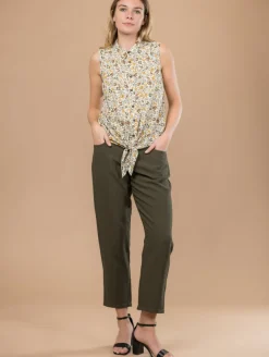 Chemise imprimé fleuri bas noué