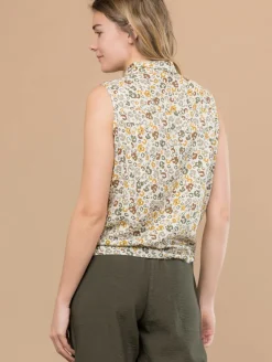 Chemise imprimé fleuri bas noué