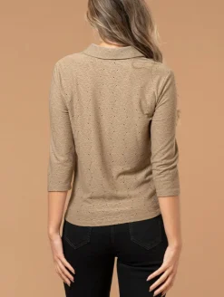Chemise maille brodée bas noué