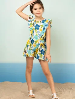Combishort imprimé fleurs