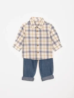 Ensemble chemise carreaux pantalon