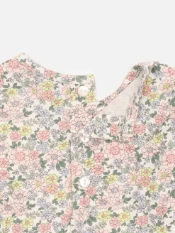 Ensemble 3 pièces fleurs veste molleton