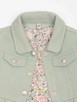 Ensemble 3 pièces fleurs veste molleton