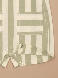 Ensemble polo salopette rayée