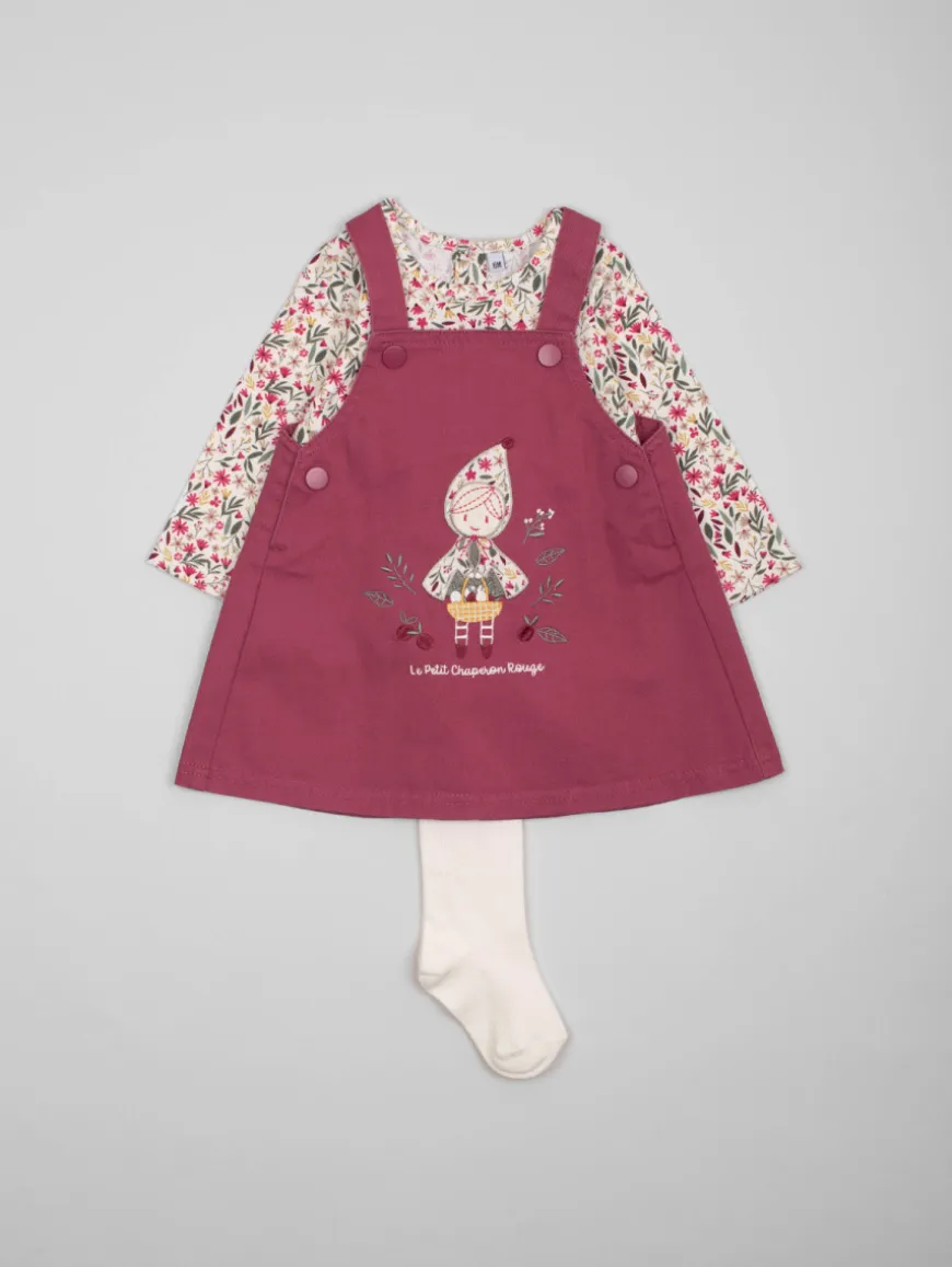 Ensemble robe-salopette "Chaperon Rouge"