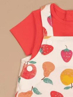 Ensemble robe-salopette fruits