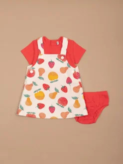 Ensemble robe-salopette fruits