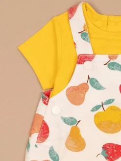 Ensemble robe-salopette fruits
