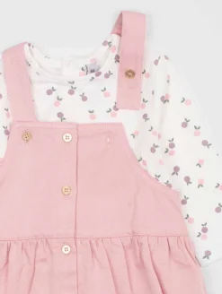 Ensemble robe-salopette pommes