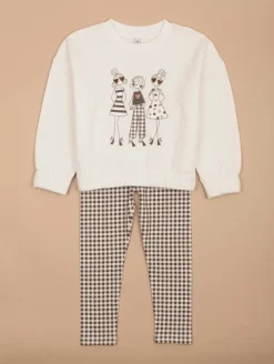 Ensemble sweat legging vichy