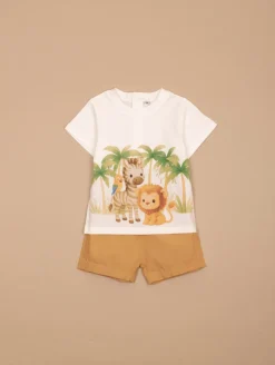 Ensemble tee-shirt short animaux