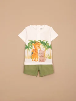 Ensemble tee-shirt short animaux