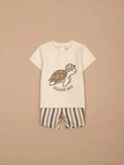 Ensemble tortue short rayé