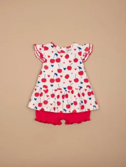 Ensemble tunique bloomer cerises
