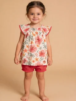 Ensemble tunique bloomer hibiscus