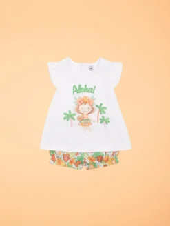 Ensemble tunique bloomer tropical
