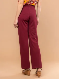 Pantalon droit maille nid d'abeille