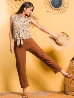 Pantalon effet froissé