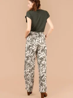 Pantalon fluide imprimé feuillage