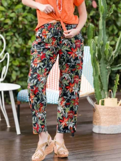 Pantalon imprimé tropical