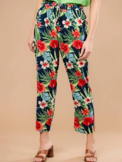 Pantalon imprimé tropical