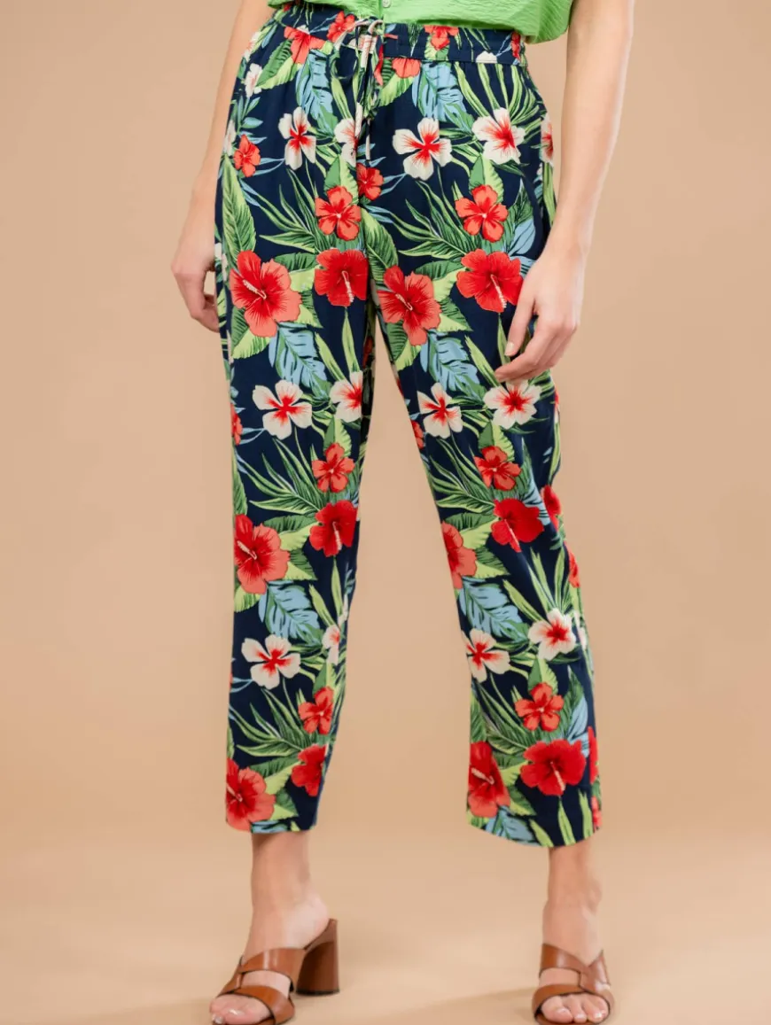 Pantalon imprimé tropical