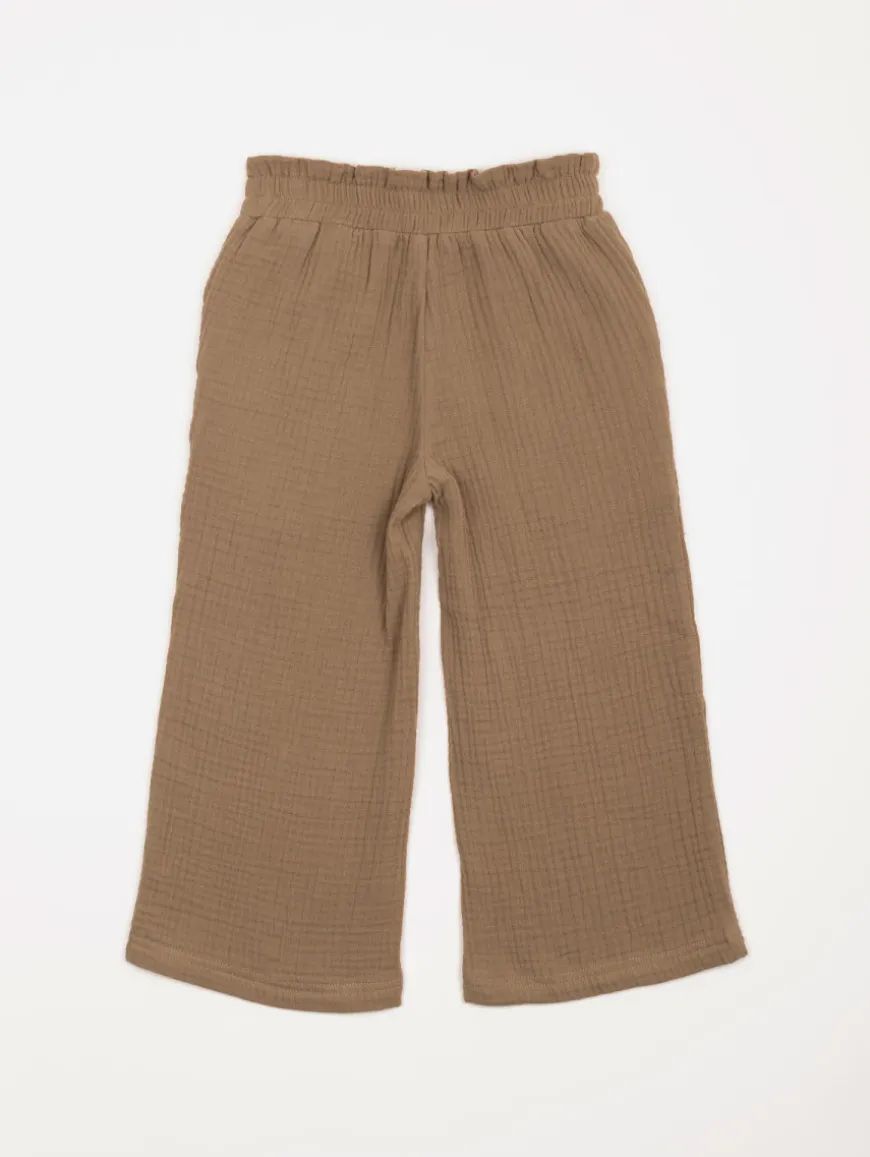 Pantalon large gaze de coton