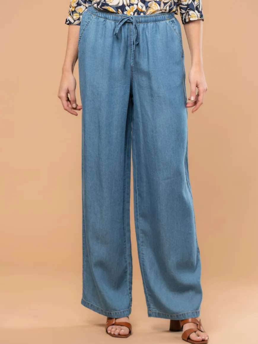 Pantalon large lyocell