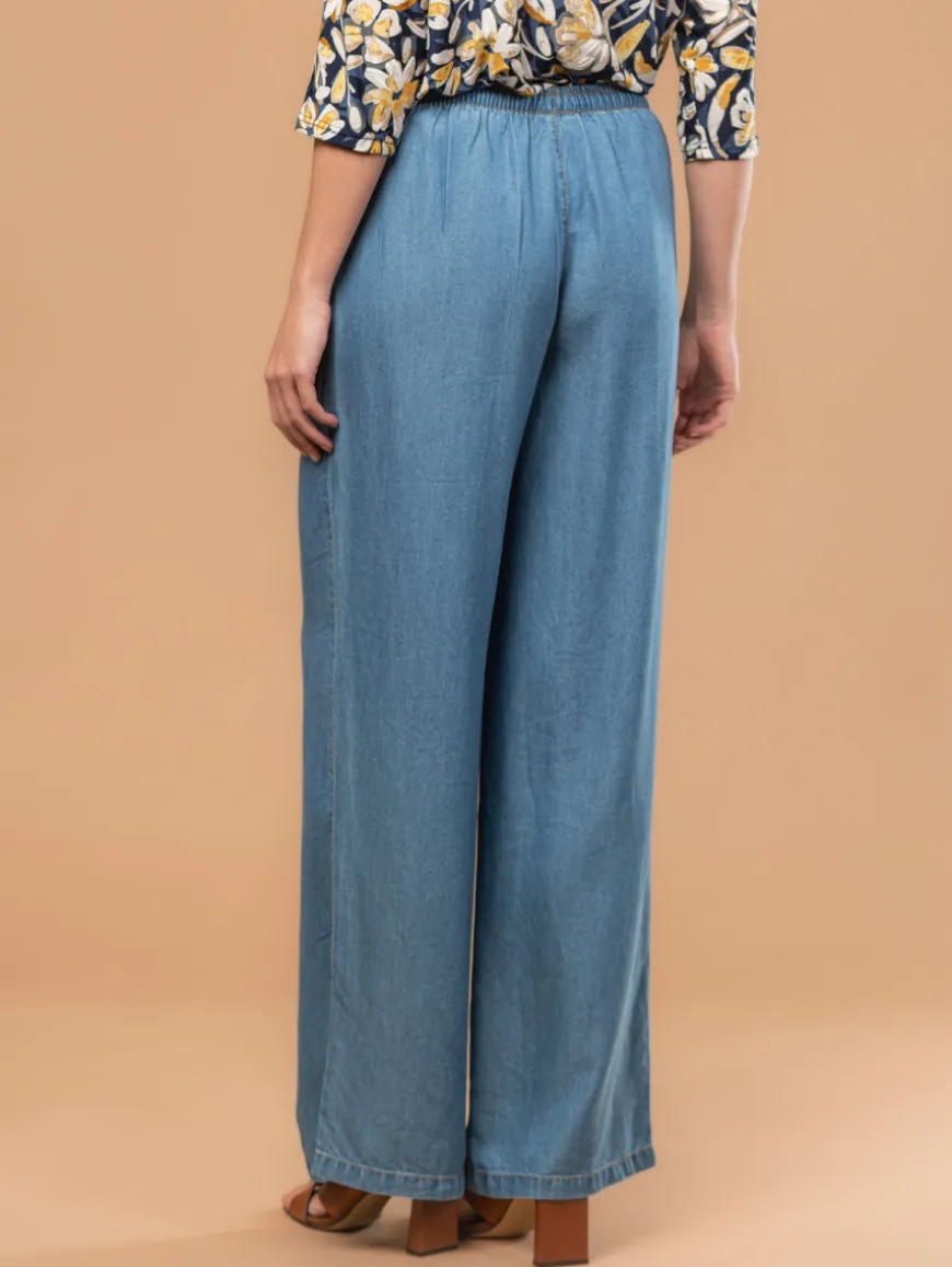 Pantalon large lyocell