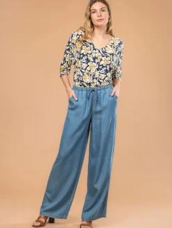 Pantalon large lyocell
