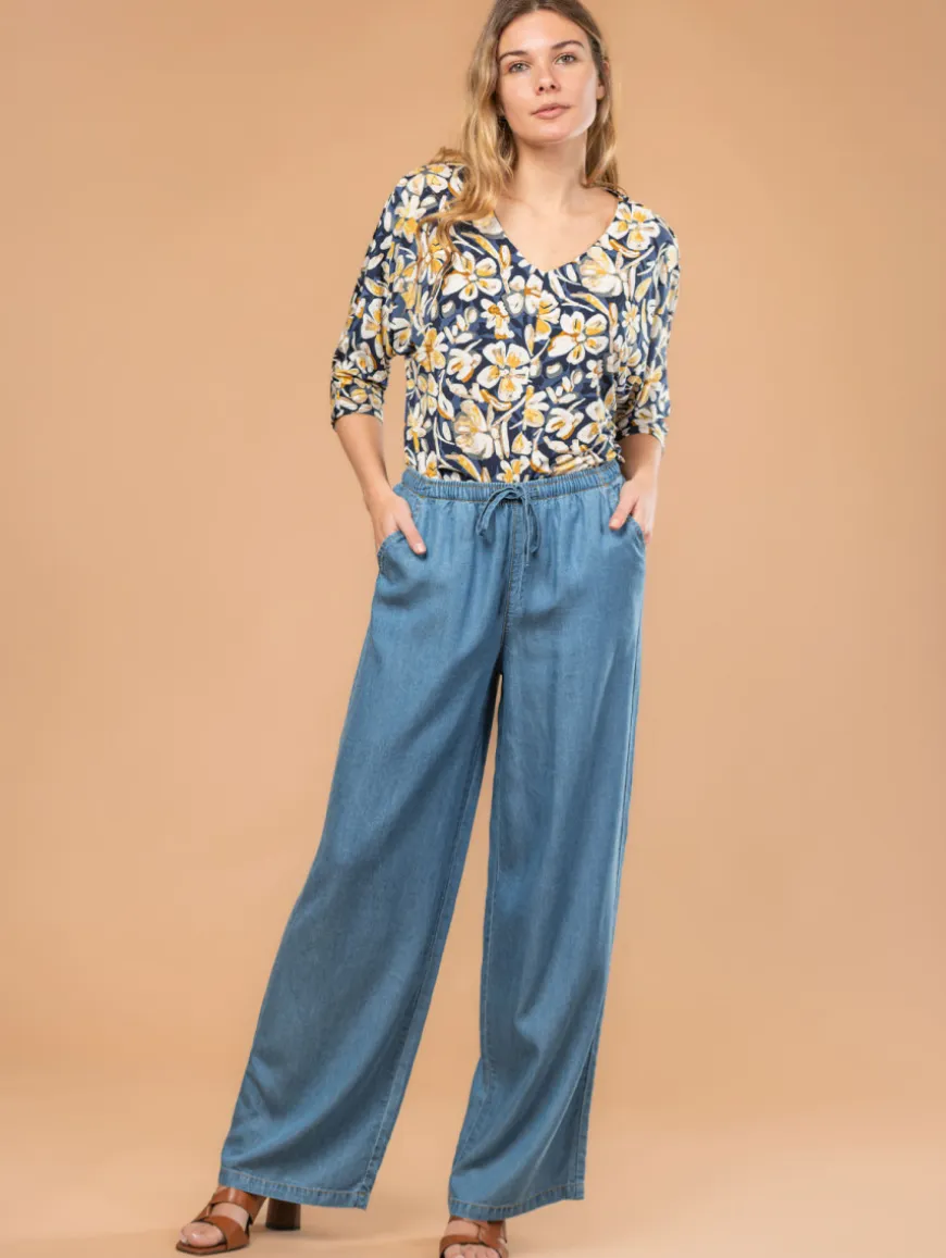 Pantalon large lyocell