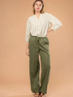 Pantalon large lyocell