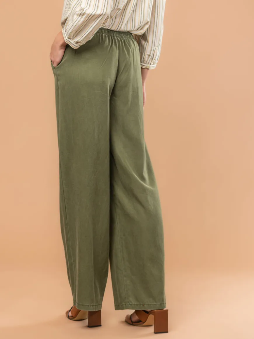 Pantalon large lyocell